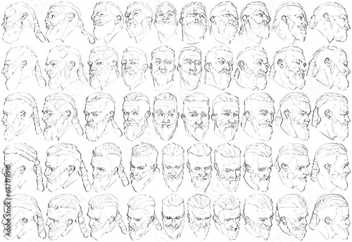 50 Heads - Digital Art (3D to 2D)