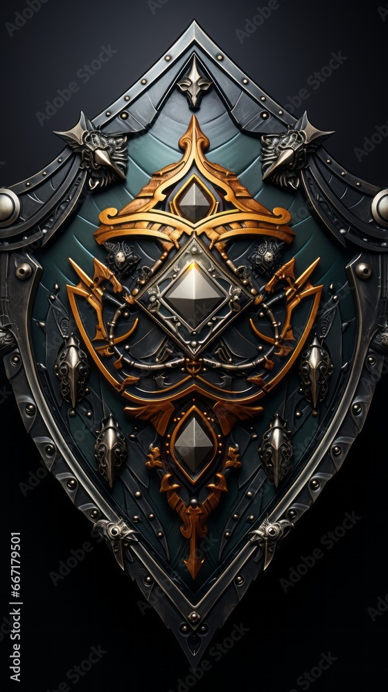 Fototapeta premium a beautiful shield encrusted with a large diamond