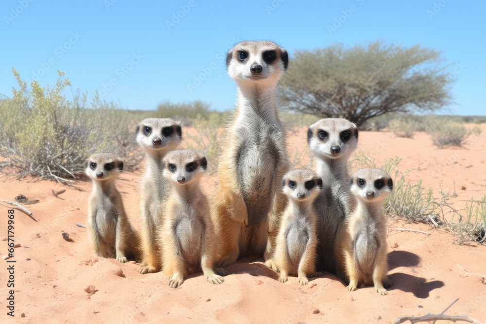 The playful and social nature of meerkats in South Africa. This endearing landscape, with meerkats in their natural habitat, showcases their curious behavior and cooperative interactions. The playful The playful and social nature of meerkats in South Africa. This endearing landscape, with meerkats in their natural habitat, showcases their curious behavior and cooperative interactions. The playful