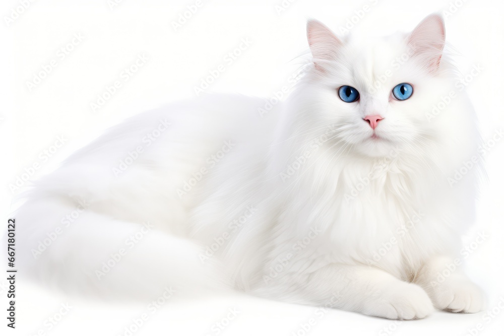 An adorable high-key portrait of a fluffy kitten against a soft white backdrop. The kitten's innocent expression and soft fur make it an irresistible subject for cat lover An adorable high-key portrait of a fluffy kitten against a soft white backdrop. The kitten's innocent expression and soft fur make it an irresistible subject for cat lover