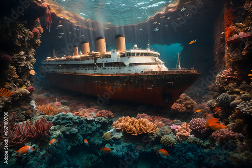 A ship wreck under the sea © Naveen