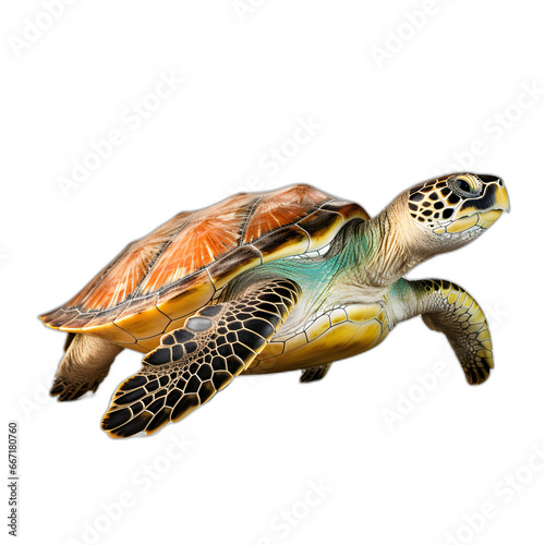 sea turtle isolated on transparent or white background