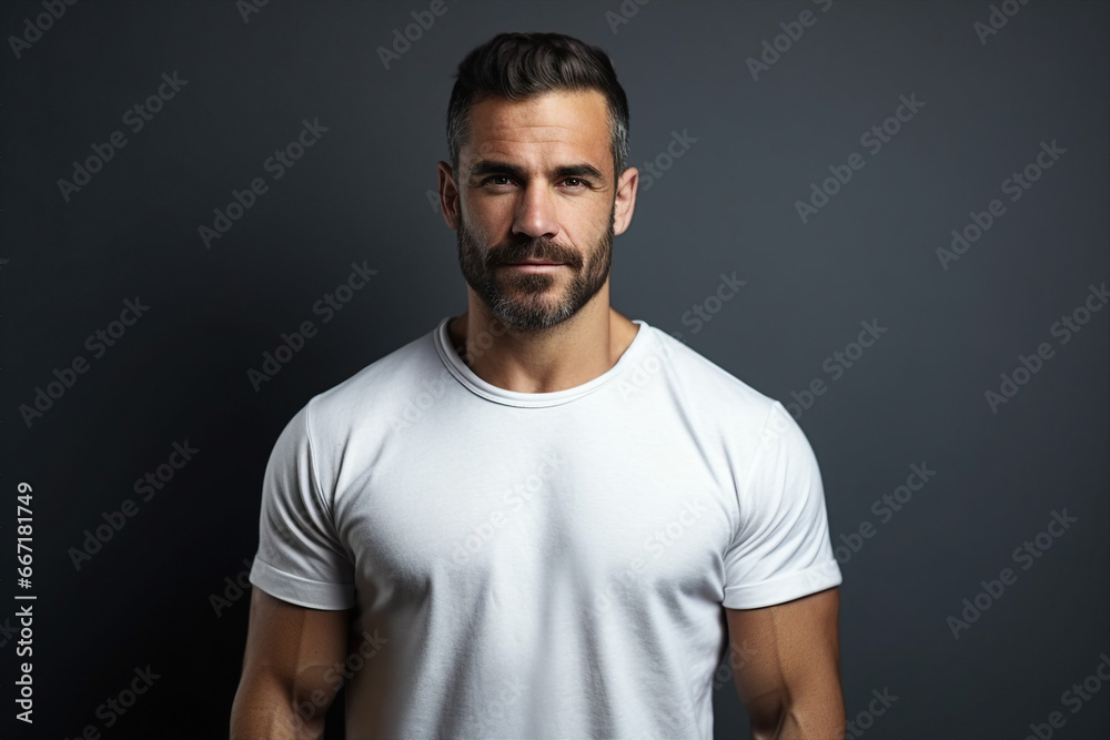 Generative ai modern technology portrait of attractive virile man after salon haircut barbershop stylist Generative ai modern technology portrait of attractive virile man after salon haircut barbershop stylist