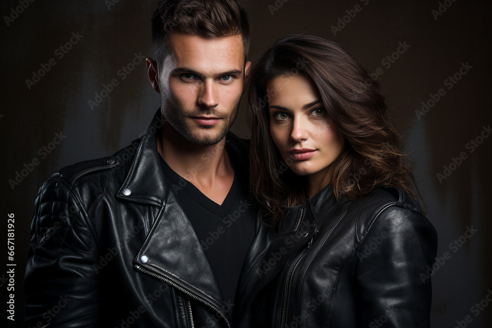 Image created with generative AI modern technology of a young couple together Image created with generative AI modern technology of a young couple together