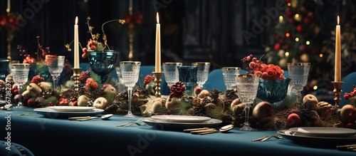 Table arrangement for the Christmas season