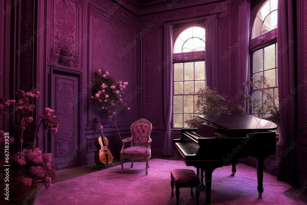 violet music room. Generative AI