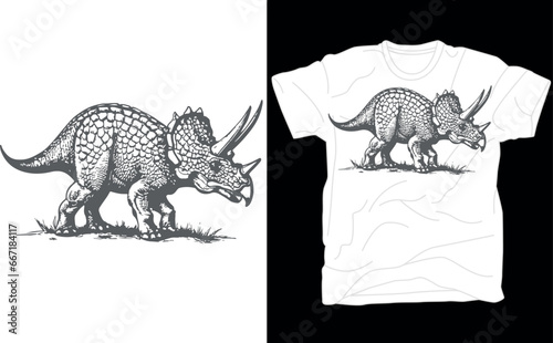 Triceratops T Shirt, Cool Dinosaur T Shirt