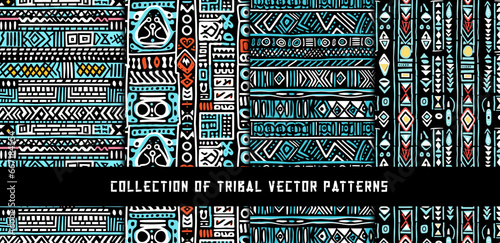 Ethnic seamless pattern. Tribal vector ornament. Aztec style. Geometric mosaic on the tile, majolica. Ancient interior. Modern rug. Geo print on textile. Kente Cloth.