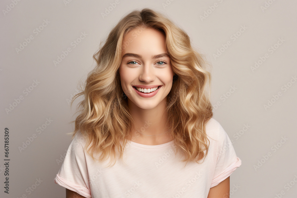 Generative AI picture portrait of beautiful young woman face closeup posing haircare concept Generative AI picture portrait of beautiful young woman face closeup posing haircare concept