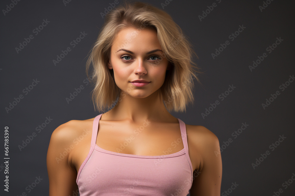 Generative ai photography of beautiful charming lady isolated on dark grey background Generative ai photography of beautiful charming lady isolated on dark grey background