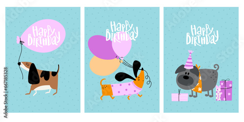 Birthday greeting cards with dog