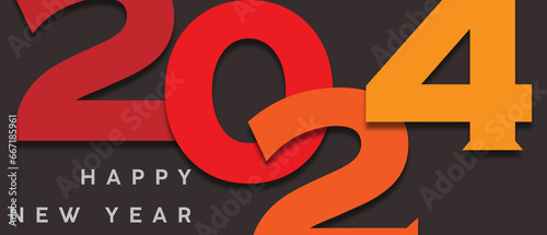 2024 Happy New Year greeting cards set
