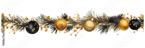 black and gold christmas garland