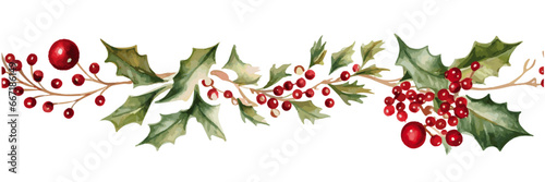 Christmas garland with berries vector