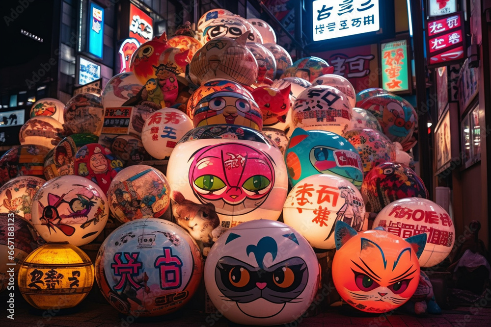 Fototapeta premium Traditional lanterns in Tokyo.