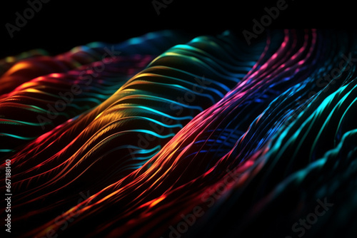 Colorful LED lights on a black background. Close-up.