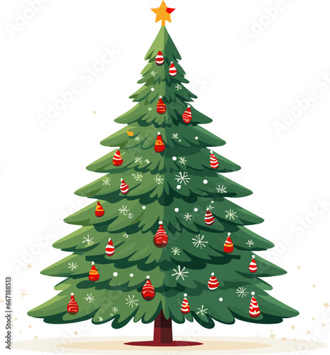 Christmas tree in a flat style. Abstract christmas tree. Vector graphics. New Year.