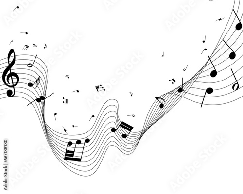 Musical Notes On Lines