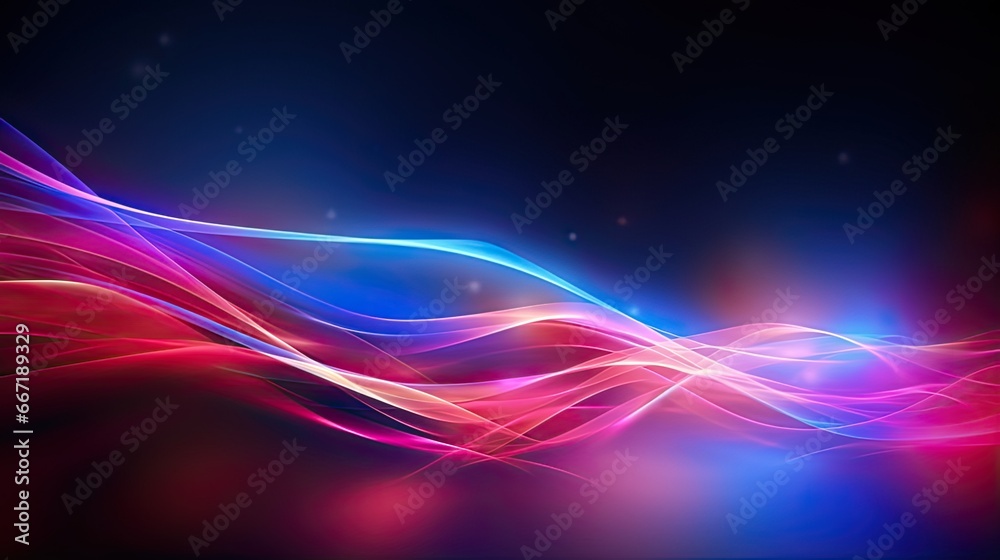 Abstract futuristic background with purple and blue glowing neon moving high speed wave lines and bokeh lights. Visualization of sound waves. Data transfer. Fantastic wallpaper gen by AI Abstract futuristic background with purple and blue glowing neon moving high speed wave lines and bokeh lights. Visualization of sound waves. Data transfer. Fantastic wallpaper gen by AI