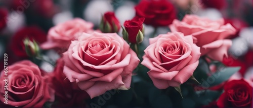 Colorful flower bouquet from red roses for use as background