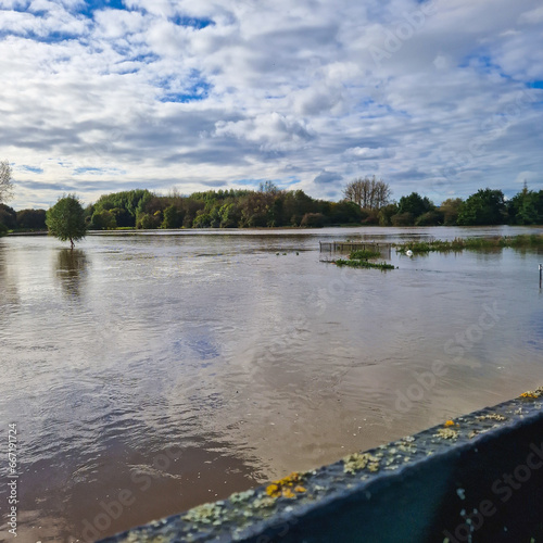 The power of nature flood in Burton on Trent, Stapenhill Park, 23.10.2023