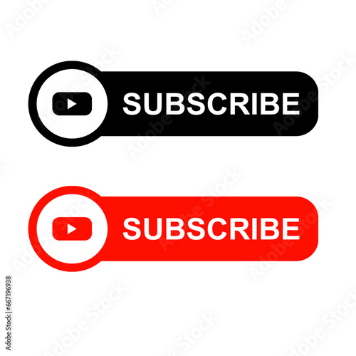 YouTube subscribe button is a Vector file that shows a red button with the word "Subscribe" and the YouTube logo on it. This vector image can be used to promote YouTube channels, videos.