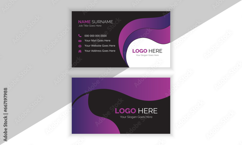 Double-sided creative, Modern and clean style professional business card template and Visiting card for business and personal use. 