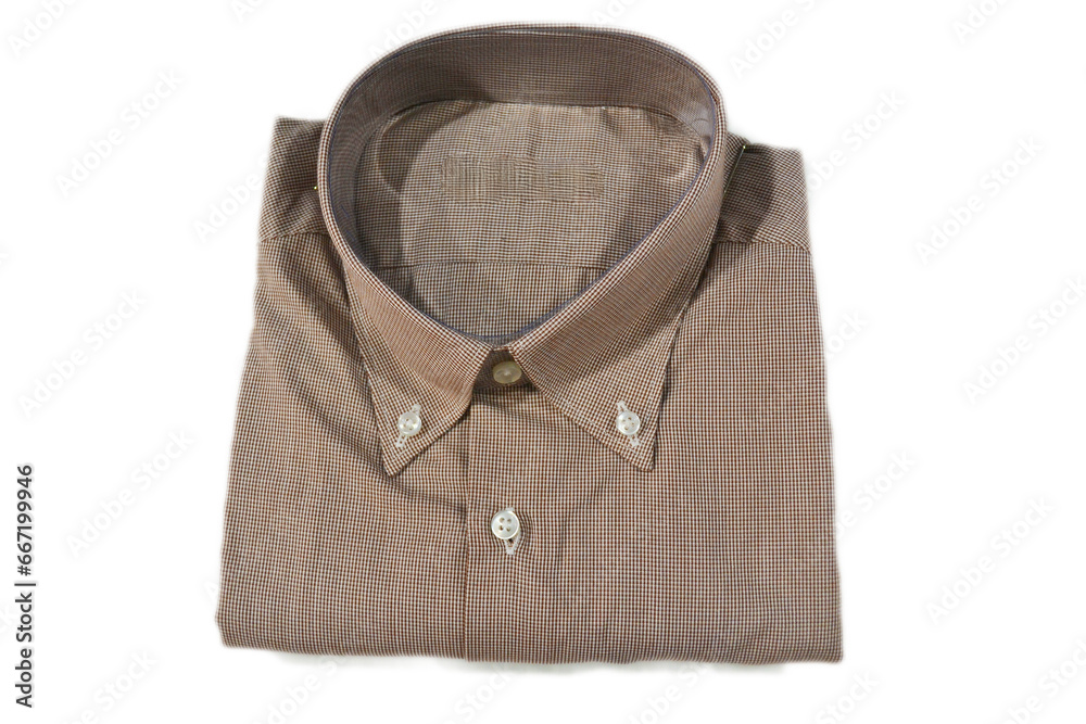 burgundy micro patterned cotton shirt on isolated background burgundy micro patterned cotton shirt on isolated background