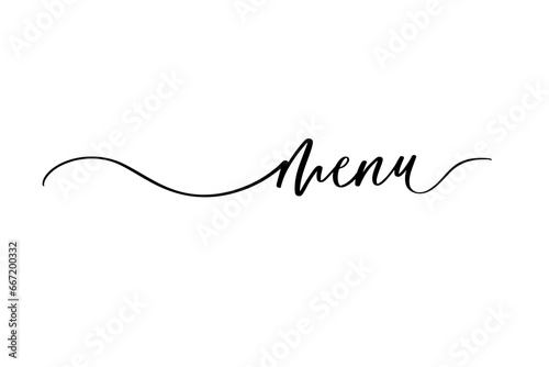 Menu handwritten text vector script.