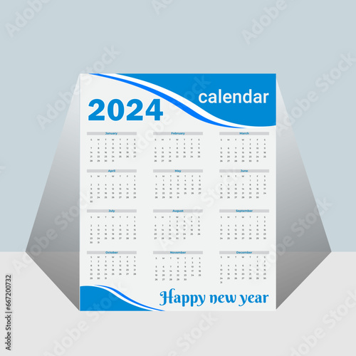 Monthly calendar template for 2024 year.