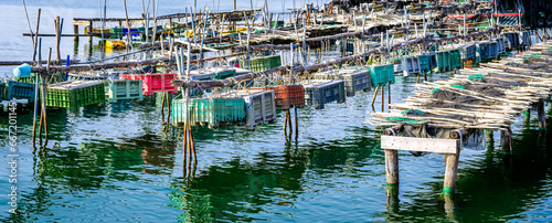 fishing boxes for shrimps in Chioggia - Italy