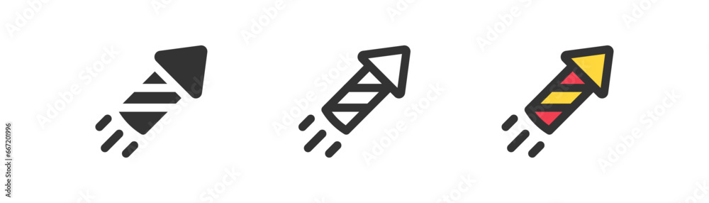 Firecracker icon, firework, holiday celebration, new year symbol, simple outline flat style vector illustration. Firecracker icon, firework, holiday celebration, new year symbol, simple outline flat style vector illustration.