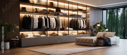 Contemporary bedroom wardrobe with lighting for interior d cor