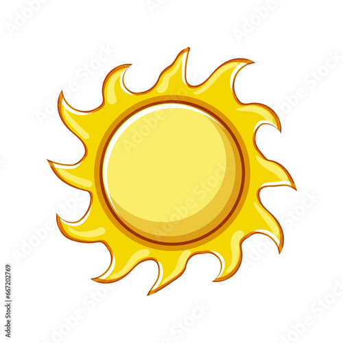 graphic sun cartoon. symbol hot, yellow sunny, sunrise sign graphic sun sign. isolated symbol vector illustration
