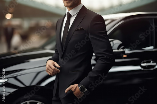 Professional Driver Near Luxury Car, Closeup © Anastasiia