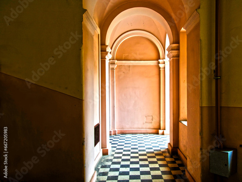 Corridor in an old apartment house in Szeged
