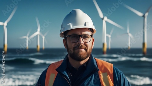 Marine Wind Farm Engineer with Ocean Backdrop-topaz.jpeg, Marine Wind Farm Engineer with Ocean Backdrop