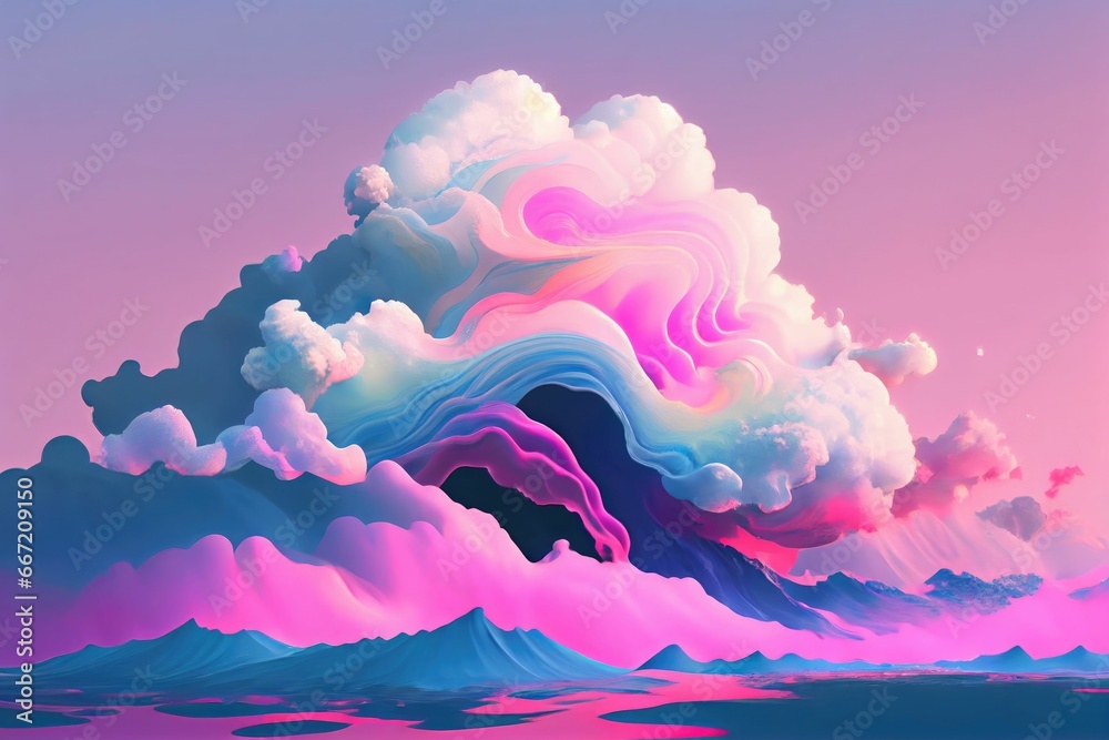 Colorful swirling dreams, cloud background with abstract movement, vision of beauty and imagination