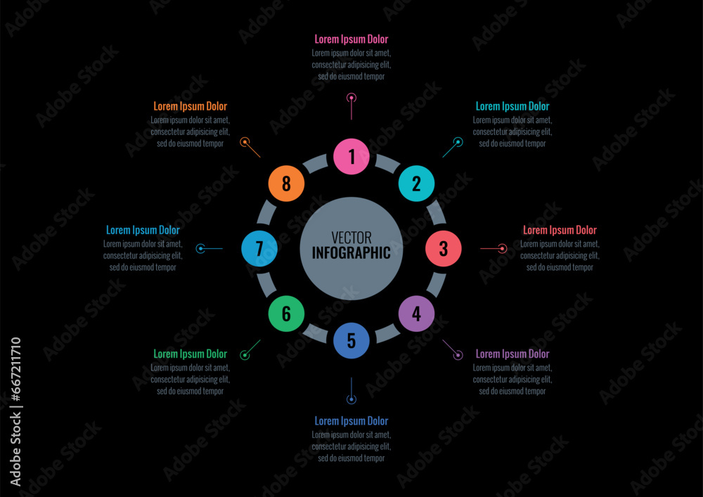 eight options infographic template. round wheel infographic template. business, magazine, internet, annual report information template eight options infographic template. round wheel infographic template. business, magazine, internet, annual report information template