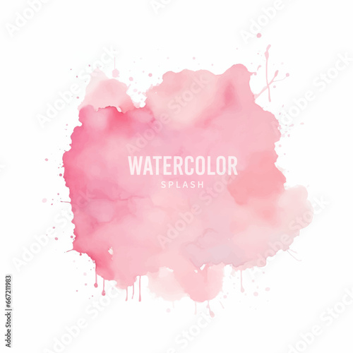 Abstract watercolor background with splashes, Pink watercolor