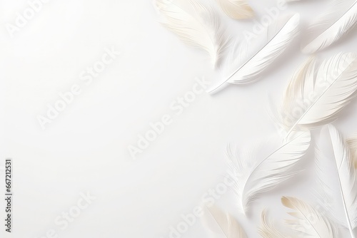 Peaceful White And Feathers Background For Spirituality. Сoncept Serene Nature Scenes, Tranquil Waterfalls, Meditation Retreats, Healing Crystals, Mindfulness Practices