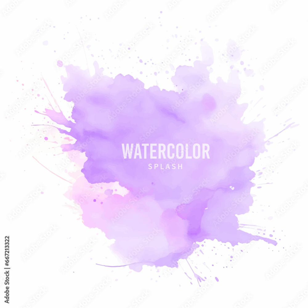 Obraz premium Abstract watercolor background with splashes, Purple watercolor