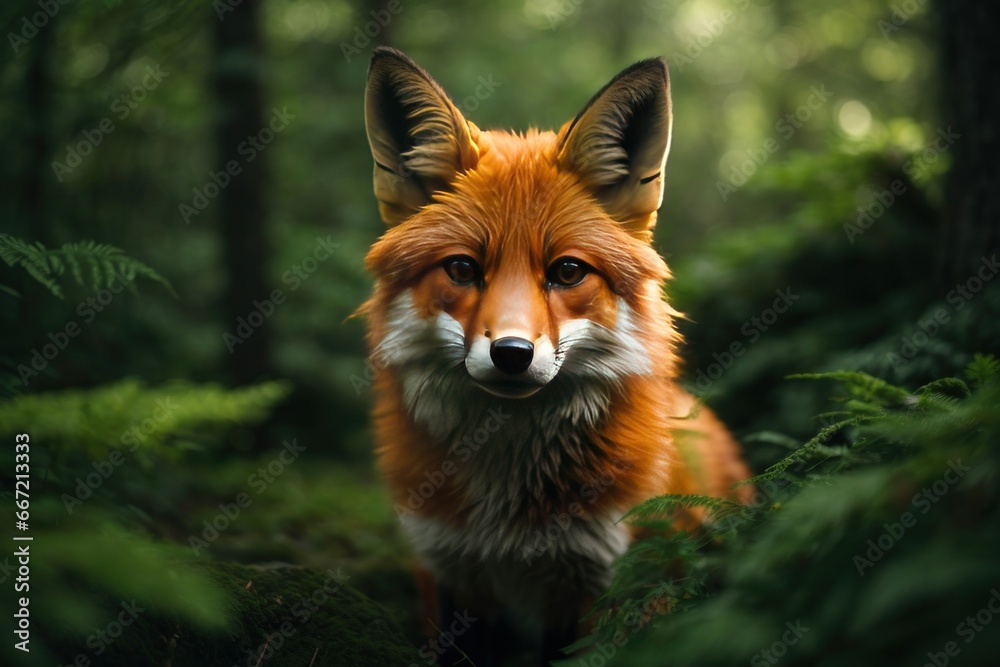 Fototapeta premium Charming Red Fox in Natural Habitat