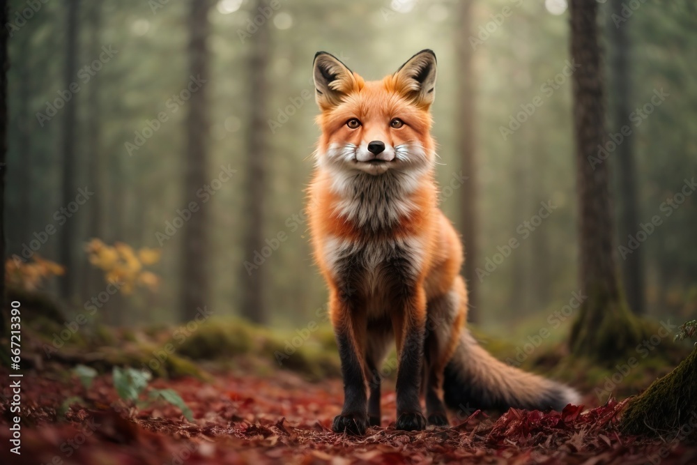 red fox in the woods