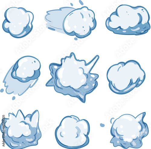 snowball set cartoon. snowball season, sphere cold, round ball snowball sign. isolated symbol vector illustration