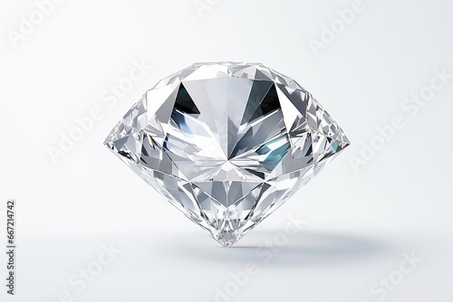 Sparkling Diamond Displayed On White Surface