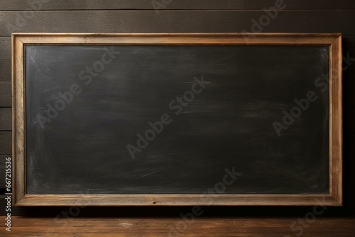 Image of chalkboard framed by wood. Generative AI