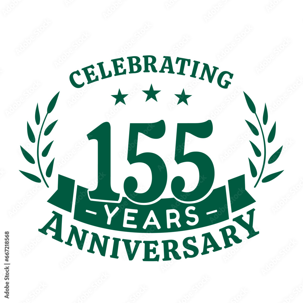 155th anniversary celebration design template. 155 years vector and illustration. 155th anniversary celebration design template. 155 years vector and illustration.