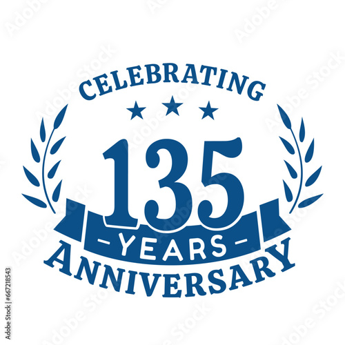 135th anniversary celebration design template. 135 years vector and illustration. photo