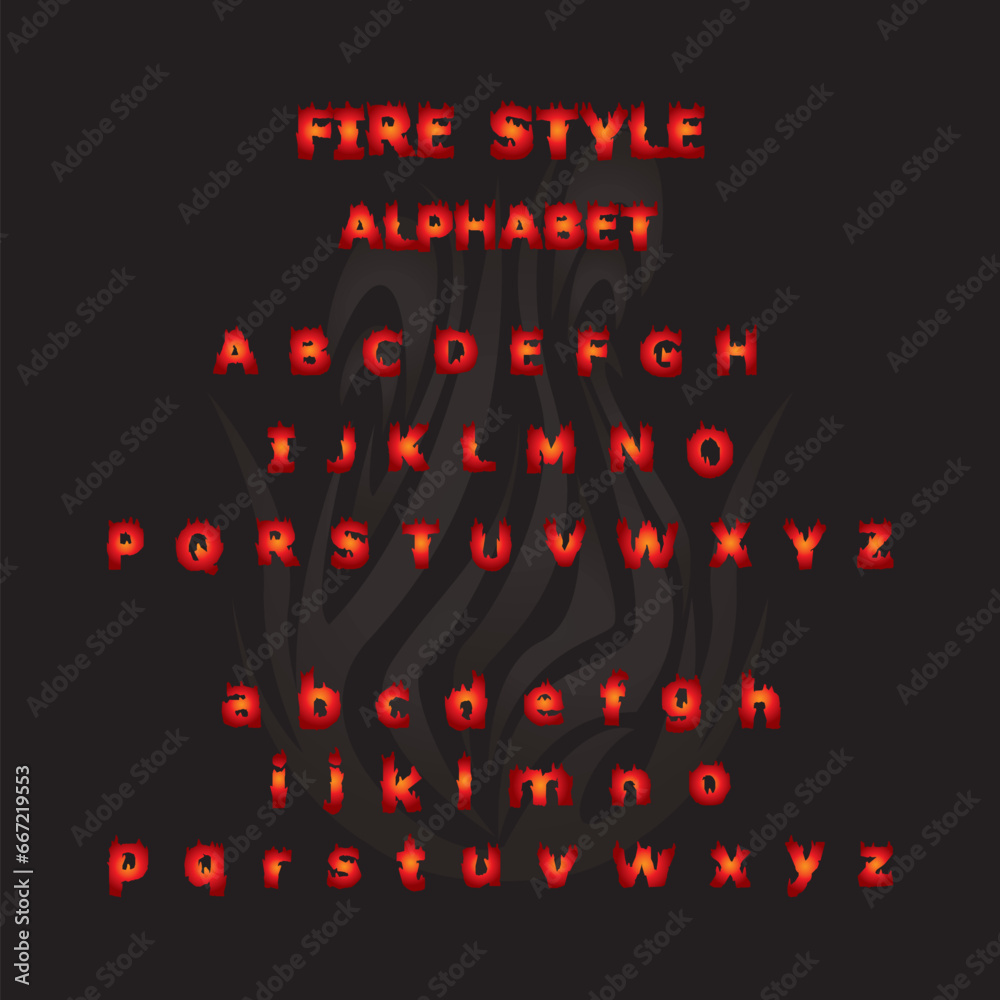 Extensive Collection of High-Quality Vector Resources for Fire Style Font Alphabets